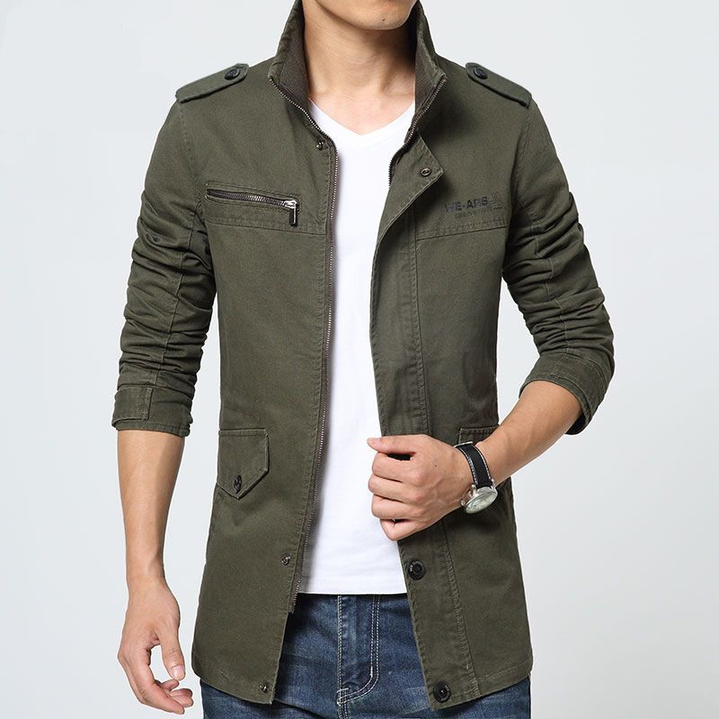 Men's Washed Cotton Jacket – Slim Fit Outdoor Windbreaker With Zippered Pockets (M-XXXXL)_viptrois.com
