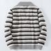 Pure Foreign Trade Clothing European And American Men's Striped Jacquard Knit Sweater Autumn Winter Cardigan Woolen_viptrois.com