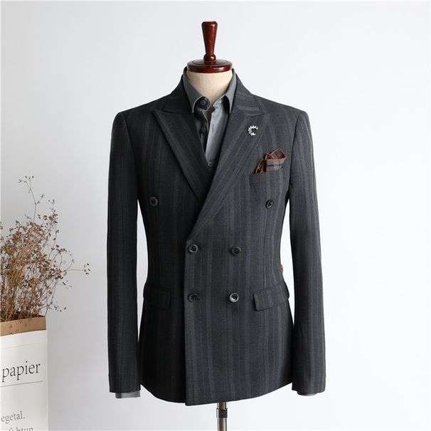 Men's clothing double breasted suit suit wedding groom suit jacket_viptrois.com