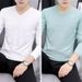 Modal Cotton Men's Long Sleeve Collar Slim Fit Pure White Autumn T-Shirt Base Shirt Trendy Top_viptrois.com
