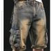 Men's Clothing Hip Hop Multi Pocket Workwear Seven Point Denim Shorts_viptrois.com
