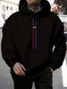 Men's Autumn And Winter Casual Fashionable Loose Hooded Sweatshirt Paris Letter Pattern Printed Warm Long Sleeved Pullover_viptrois.com