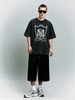 Vintage Washed Ornate Shield Harp MC Letter Crest Graphic 230g Cotton T-Shirt Men's Casual Streetwear Tee_viptrois.com