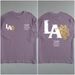 Men's Clothing Angeles Series Printed Short Sleeved Loose Round Neck New T Shirt Casual Trendy Top Men's Tee_viptrois.com
