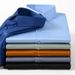 Men's Stretch & Wrinkle-Free Short Sleeve Dress Shirt – Lightweight, Silk-Like Finish For Business Casual & Photography (Navy, White, Black & More)_viptrois.com