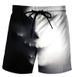 Men's Black And White Pattern 3d Printed Shorts Loose Beach Pants Fashion Casual Shorts _viptrois.com