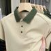 Men's Clothing High Grade Ice Silk Shirt Short Sleeved Men Summer Fashion Casual Simple Lapel Men's T-Shirt For Formal & Casual_viptrois.com