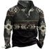 2025d 2025 Long Sleeve Ethnic Style 3D Printed Half Zip Men's Polo Shirt_viptrois.com