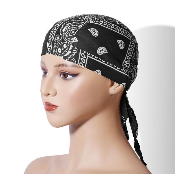 Pirate Turban Harley Hat Sports Running Fitness Breathable Sweat Absorbent Thin Cycling Sunscreen Outdoor Baotou Hat_viptrois.com