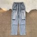 Spring And Autumn Men's Jeans Trendy Brand Ins Zipper Design Sense Pants Straight American High Street Ruffian Handsome Tooling Pants_viptrois.com