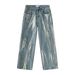 Men's clothing design tie dye wash loose casual jeans_viptrois.com