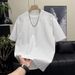 Men's Clothing Men's Short Sleeved T-Shirt Round Neck Casual Summer Top Trendy Loose Base Shirt Simple Design_viptrois.com