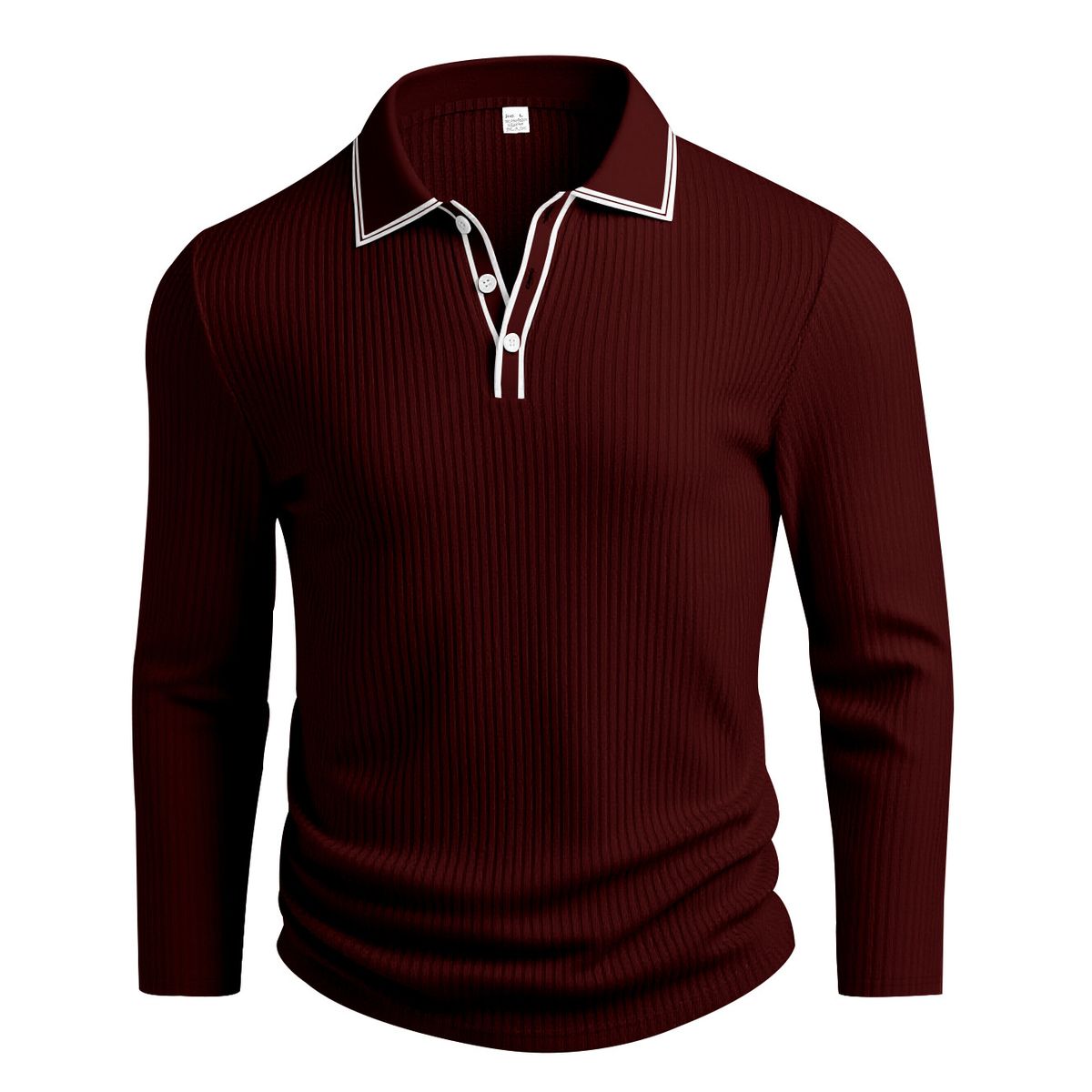 Men's Premium Slim-Fit Long-Sleeve Polo Shirt – Breathable Performance Fabric – Business Casual & Smart Office Wear S-XXXL_viptrois.com