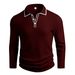 Men's Premium Slim-Fit Long-Sleeve Polo Shirt – Breathable Performance Fabric – Business Casual & Smart Office Wear S-XXXL_viptrois.com