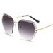 New Women In South Korea, Trendy Frameless Crystal Cut Edge For Women, UV Resistant Diamond Studded Sunglasses_viptrois.com