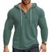 Men’s Performance Hooded Sweatshirt – Breathable Long-Sleeve Workout Top With Button Closure (Black/White/Khaki/Green/Rose) – Slim Fit S-XXXL_viptrois.com
