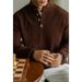 Old Money Style Wool Blend Raglan Henley Neck Long Sleeve T-Shirt For Men 2025 Autumn Winter Draped Skin-Friendly Casual_viptrois.com