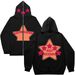 Hoodie Sweatshirt Gothic High Street Full Zipper Oversized Unisex Streetwear Y2 Jacket_viptrois.com