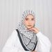Unisex Muslim headscarf chiffon printed checkered square_viptrois.com