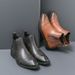 New Fashion Chelsea Boots Men's Pointy Toe Retro Boots British Men's Boots Leather Boots Leather Shoes_viptrois.com