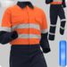 High-Visibility Cotton Coverall Workwear With Reflective Strips - Fluorescent Yellow/Orange Navy Blue - S-5xl (Unisex Industrial Safety Jumpsuit)_viptrois.com