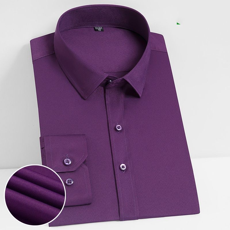 Men's Stretch Comfort Dress Shirt – Slim Fit Professional Office Wear, Wrinkle-Resistant & Breathable, White Formal Shirt For Interviews & Business_viptrois.com