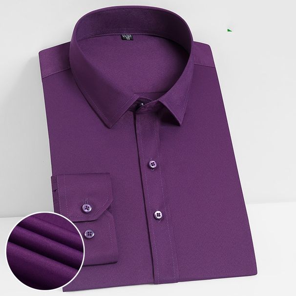 Men's Stretch Comfort Dress Shirt – Slim Fit Professional Office Wear, Wrinkle-Resistant & Breathable, White Formal Shirt For Interviews & Business_viptrois.com
