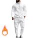 Men's Fleece-Lined Quarter-Zip Sweatshirt Set - Slim Fit Thermal Jogger Outfit For Fall & Winter_viptrois.com