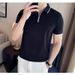 "Men's Slim-Fit Zip Polo Shirt – Breathable Cotton Short Sleeve With Embroidered Detail, Business Casual Summer Top (3 Colors, Sizes M-XXXXL)"_viptrois.com