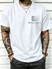 100% Cotton Men Crew Neck Tee HEUGH DEAGO Branding With Geometric Logo Print Short Sleeve Casual Daily Top_viptrois.com