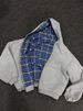 Minimalist Christmas-plaid, Dark-toned, Reversible Zip-up Sweatshirt Jacket_viptrois.com