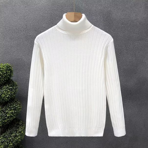 High Neck Knitted Sweater For Autumn And Winter, Warm Sweater For Men, Thick Teenage Sweater_viptrois.com
