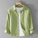 Pulse Pulse Pure Cotton Long Sleeve Simple Casual Loose Base Layer Youth Versatile White Comfortable Men's Shirt 9122_viptrois.com