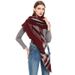 Unisex Bib 48 fine yarn women's shawls wine red plaid square scarf scarf_viptrois.com