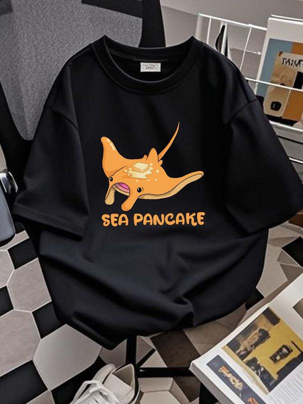 Sea Pancake T Shirt Manta Ray Design For Lovers Large Rays M Birostris Alfredi Stingray Devilfish Streetwear Graphic Designer Clothes Homme Casual_viptrois.com