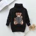 "Soft & Cozy Kids' High Neck Knit Sweater With Cute Bear Design - Unisex Pullover For Boys & Girls (3-8 Years, 100-140cm) - Winter & Spring Essential_viptrois.com