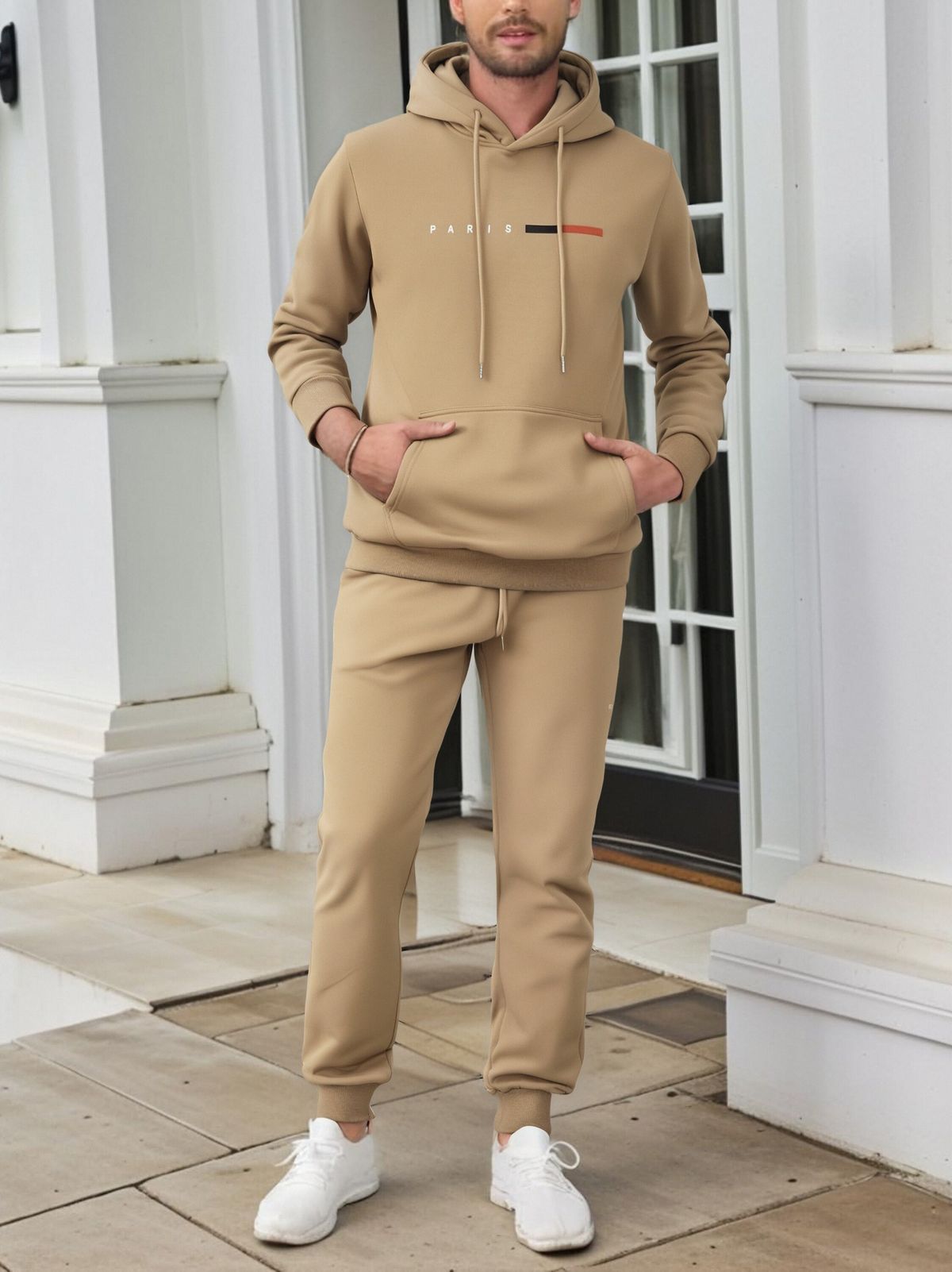 Men's Printed Hoodie & Jogger Set – Premium Fleece-Lined Two-Piece Outfit, Winter-Ready Streetwear With Moisture-Wicking Comfort_viptrois.com