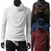 Men's Slim Fit Stacked Neck Knit Tee - Breathable Cotton Blend Long Sleeve Shirt, Minimalist Korean Style Basic Top_viptrois.com