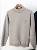 Men’s Fleece-Lined Embroidered Sweater – Thermal High-Neck Pullover, Thick Chenille Knit For Winter, Casual & Warm_viptrois.com