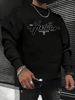Men's Loose Casual And Fashionable Houston Letter Pattern Printed Round Neck Long Sleeved Sportswear For Autumn And Winter_viptrois.com