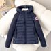 Women's Patchwork Hooded Puffer Jacket Quilted Winter Coat Military Insignia Wheat Stitch Detailing_viptrois.com