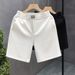 Men's Clothing Light Luxury Fuge White Shorts Men's Summer Outerwear Shorts Men's Casual Sports Mid Length Pants_viptrois.com