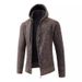 Men's Zip-Up Hooded Fleece Sweatshirt - Casual Warm Pullover With Stand Collar, Soft Knit Fabric, Lightweight & Comfortable For Autumn_viptrois.com