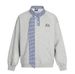 High Street Design Sweatshirt Men's Vibe Trendy Brand Amican Plaid Color Block Stand Collar Lace-up Long Sleeve_viptrois.com