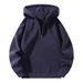 Fleece-Lined Zip Hoodie – American Streetwear Oversized Pullover With Drawstring, Solid Colors (Black/Navy/Beige/White)_viptrois.com