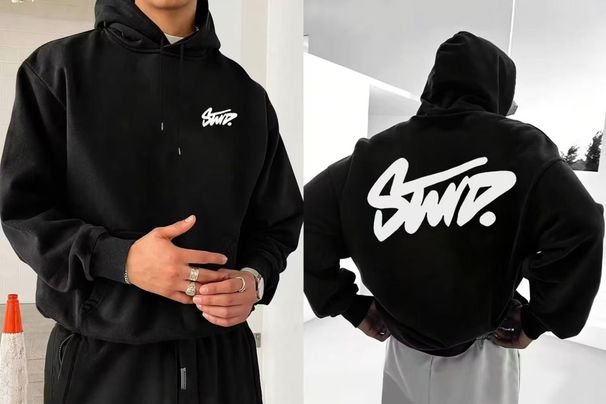 Oversized Fleece-Lined Hoodie – Unisex Heavyweight Pullover For Streetwear & Casual Wear_viptrois.com