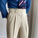 Men's Neapolitan Casual Trousers High Waist Straight Leg Business Style Sophisticated Stylish Wrinkle Free Parisian Button_viptrois.com