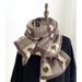 2024 new style net red knitted love scarf female autumn and winter black and white plaid soft student cute thickened neck scarf_viptrois.com