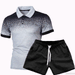Men's Slim Fit Polo Shirt Gradient Color 3D Printed With Lapel New Spring/Autumn Top Tee_viptrois.com