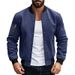 Men's Retro Baseball Jacket – Heavyweight Suede Cardigan With Button Front, Vintage Flight Bomber Style_viptrois.com